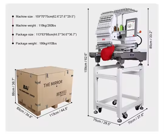 Masina de brodat Bai Mirror 1501 cu 15 culori